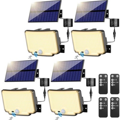 Solarleuchte Set 4 LED, , Bewegungsmelder, 270° Winkel, , Garten