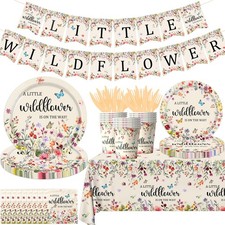 170Pcs Wildflower Baby Shower Decorations for Girls A Little Wildflower Is On...
