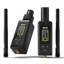 UHF Wireless Microphone System with Transmitter, Receiver, and XLR Adapter