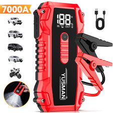 7000a12v Portable Car Jump Starter Led Flashlight Usb Battery Booster Power Pack