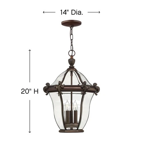 Hinkley Lighting H2442 3 Light Outdoor Lantern Pendant - Black - Picture 7 of 7