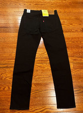 New Levi's 512 Slim Taper Stretch Jeans Mens 31x32 Black Denim Casual Flex