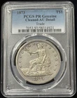 PCGS PR Genuine AU Detail 1873 US Trade One Dollar Proof Silver Coin S$1-921