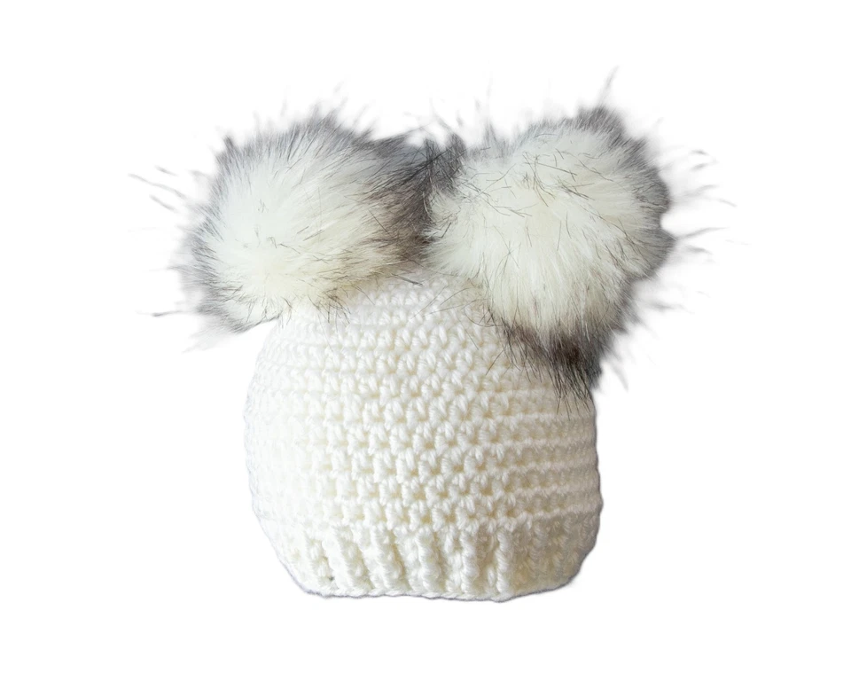 Conjunto de sombrero y botines de punto para bebé hecho a mano | Traje de invierno para recién nacido, utilería de fotografía Foto 3 de 4