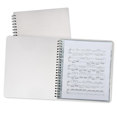 1 PCS White Sheet Music Folder 40 Pocket 80 Page Metal Wire Binder Organizer