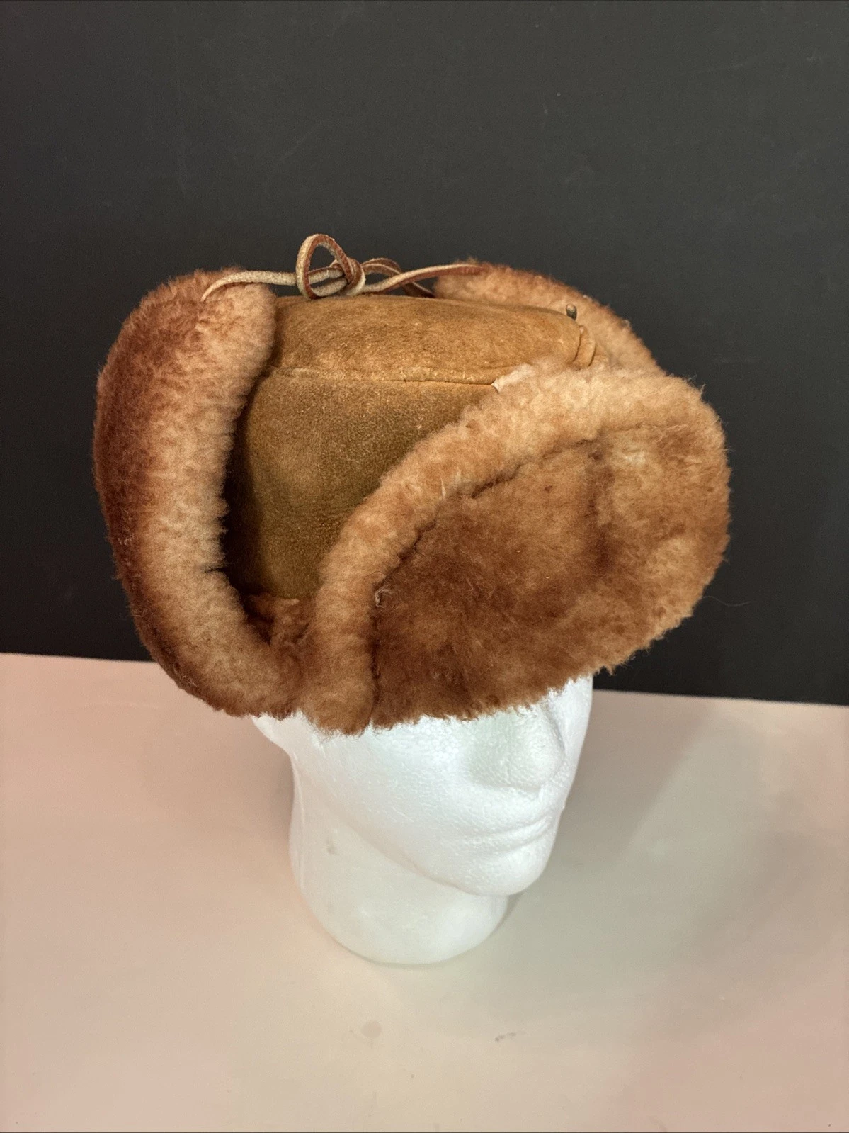 Sheepskin Ushanka Hat Yukon Trapper Suede Shearling Warm Aviator L