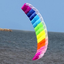 Rainbow Kite  KITE Parafoil Stunt Sport Twin Dual Line Frameless Easy Fly
