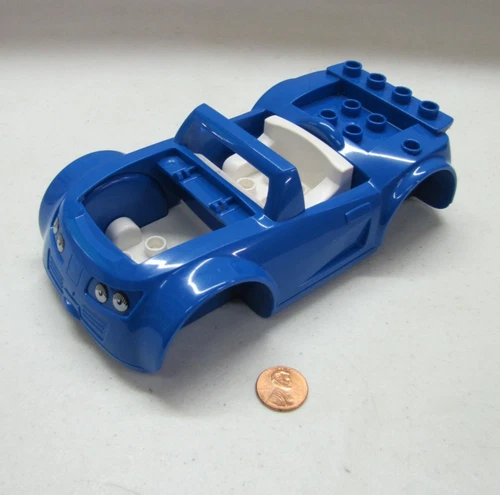Lego Duplo Toolo Car Chassis Assembly W/ Blue Body & White Interior Vintage