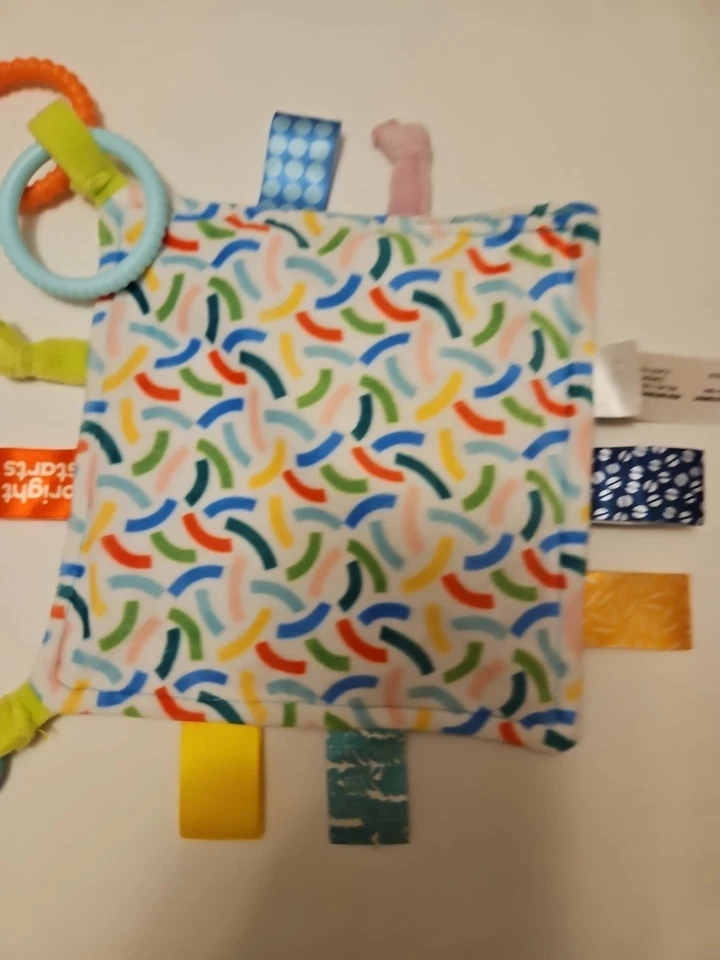 Taggies Bright Starts Blue Turtle  Security Blanket Lovey Toys Sensory - Image 3 of 4