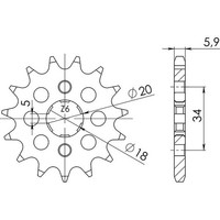 Ritzel P428 - Z17 (DIS.49300) Derbi 125 Senda R 4T 04/04