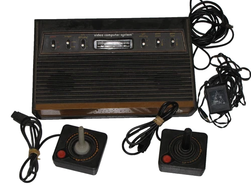 Vintage ATARI 2600 Console 2 Controllers For Parts Not Working