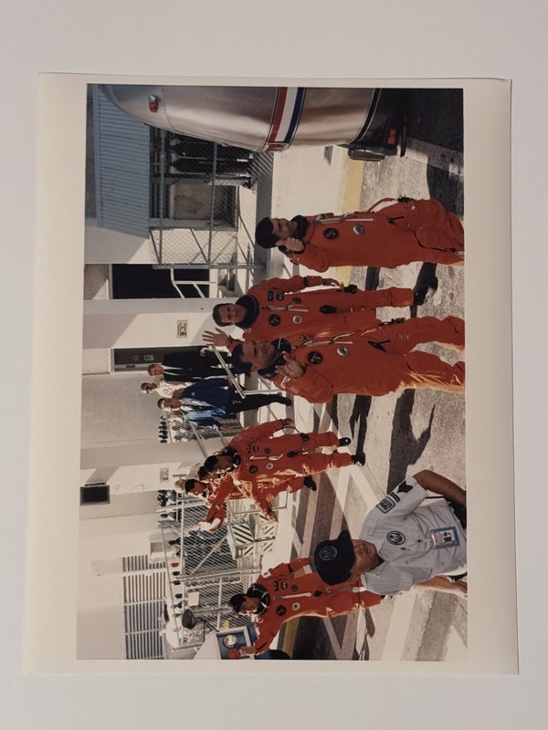 NASA STS-65 Crew Departs Operations And Checkout Building Press Photo