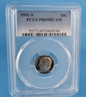 1991-S Roosevelt Dime PCGS PR69DCAM Silver Proof – Cert #50668188