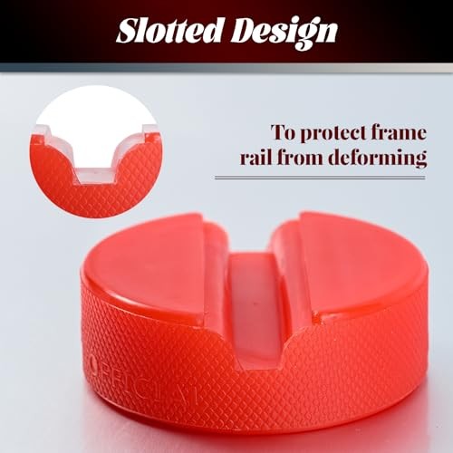 Car Jack Pad Floor Adapter Slotted Frame Protector Jacking 1Pc & Polythene Red - Picture 7 of 8