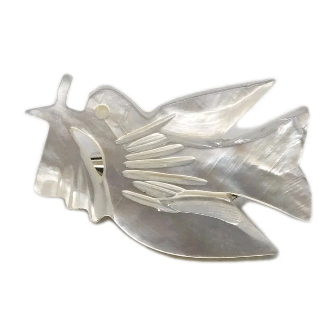 Broche Paloma Pájaro Pin Madreperla Concha Perlada 1 pulgada De Colección Foto 2 de 4