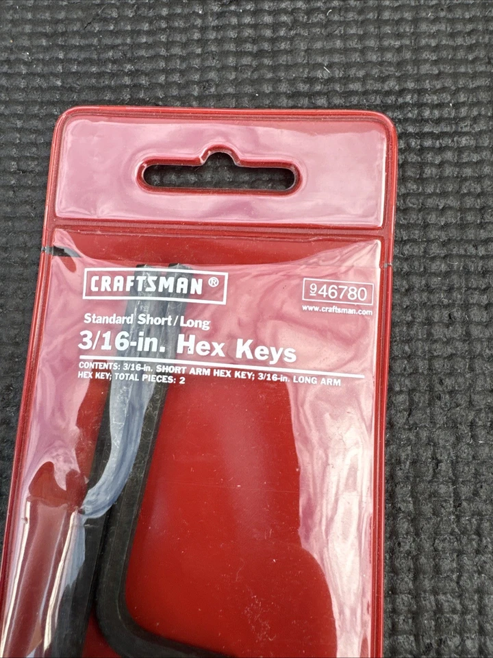 Sears Craftsman USA Nos 3/16” Short & Long Hex Key Set 46780 SAE - Image 2 of 4