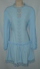 NEW NWT Butterfly Lace Blue Sz Medium Long Sleeve Knee Length Dress SIMPLEE