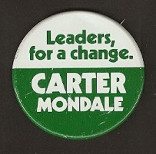 Carter Mondale Leaders For Change Campaign Button - Picture 1 of 1
