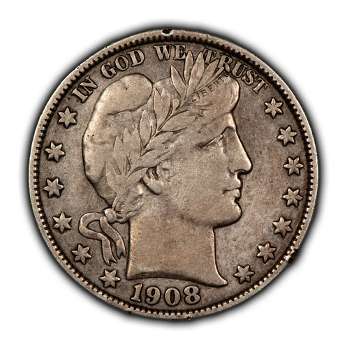 1908-O 50c Barber Silver Half Dollar - VF - SKU-Z5100