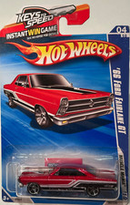 2010 Hot Wheels 66 Ford Fairlane Gt 410 Muscle Mania 82240 Red