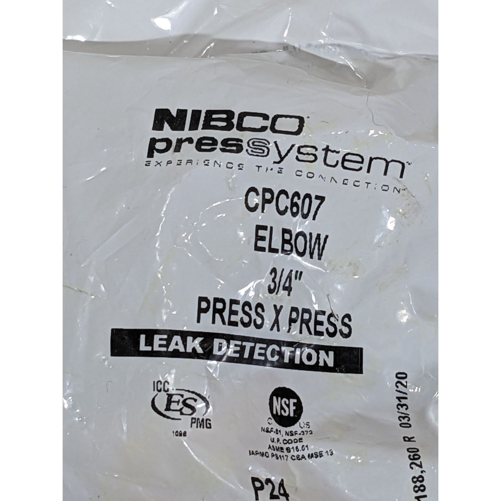 Lot of (5) Nibco PRESSYSTEM 1" Press X Press Copper 90 Degree Elbow 5pk