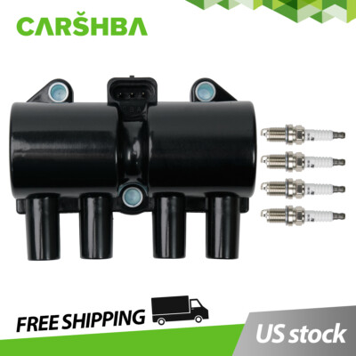 #ad UF503 Ignition Coil Pack amp;4 Spark Plug for Pontiac Suzuki Chevy Daewoo Nubira L4 $26.78