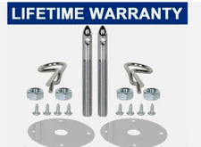 4256 Steel Chrome Mount Hood Pin Pins Plate Lock Clip Kit Universal US