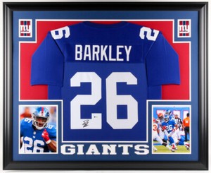 saquon barkley framed jersey