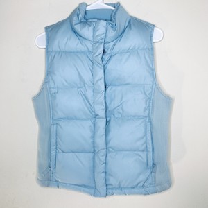 Gap Womens Puffer Vest Jacket Down And Feather Filled Full Zip Light Blue XS | eBay