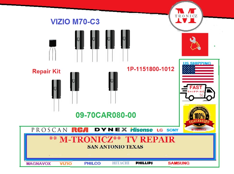 VIZIO M70-C3 POWER SUPPLY 09-70CAR080-00 1P-1151800-1012 REPAIR KIT