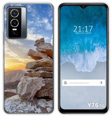 EASSGU Custodia per vivo Y76 5G (6.58 Inches), Cover Morbida in Silicone TPU - Blu zaffiro