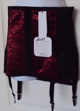 Rago 2107 Red/Black Waist cincher with garters stockings Extra Firm Shaping
