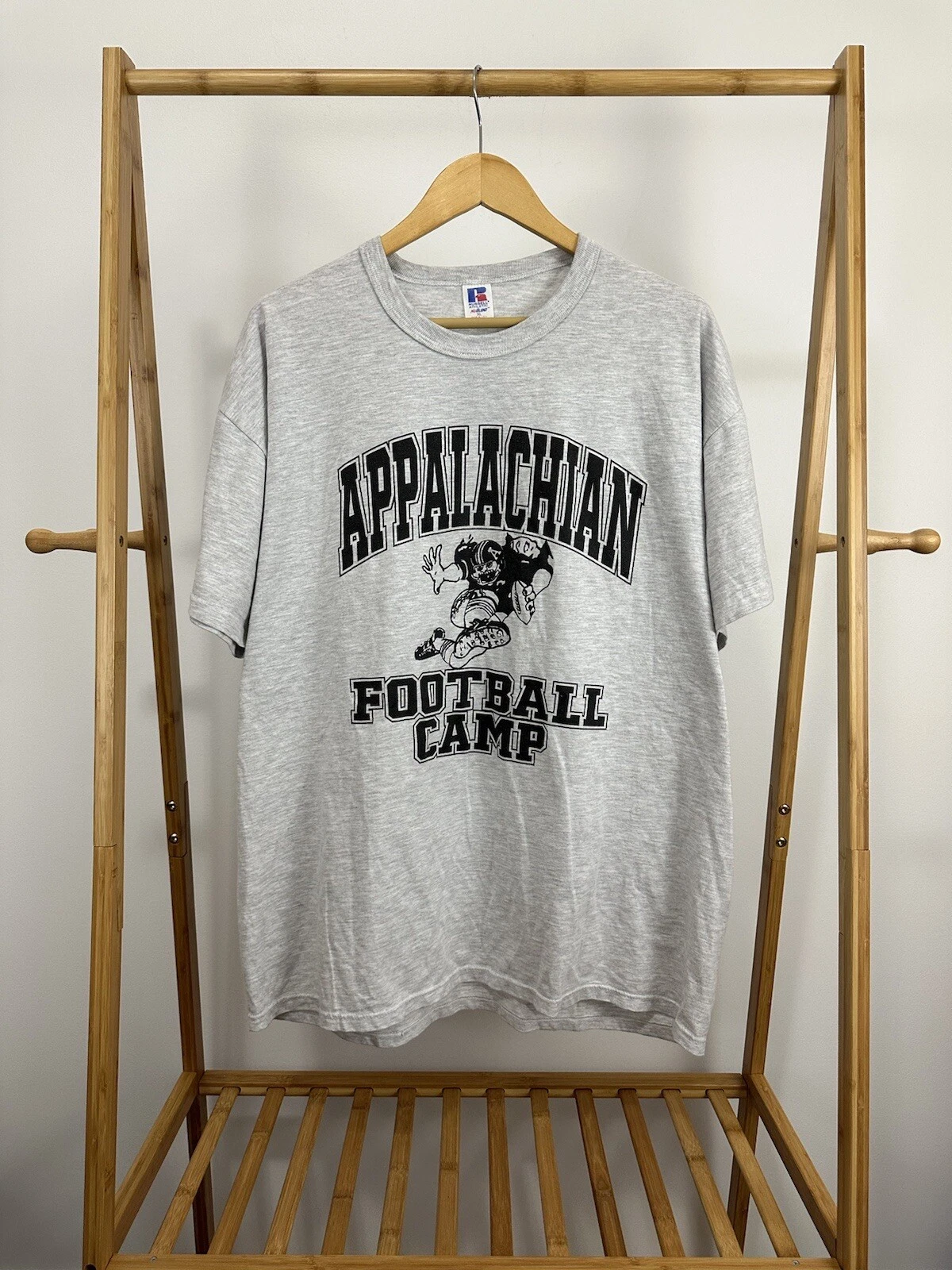 VTG 90s Appalacian State university Football Camp Russell Gray T-Shirt Size XL