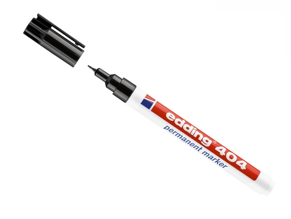1 Edding schwarz 404 Permanentmarker Wasserfest marker black 0,75 mm Spitze