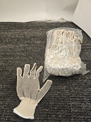 (24 Pairs) Radnor 64057184 String Gloves Natural Polyester/Cotton Large