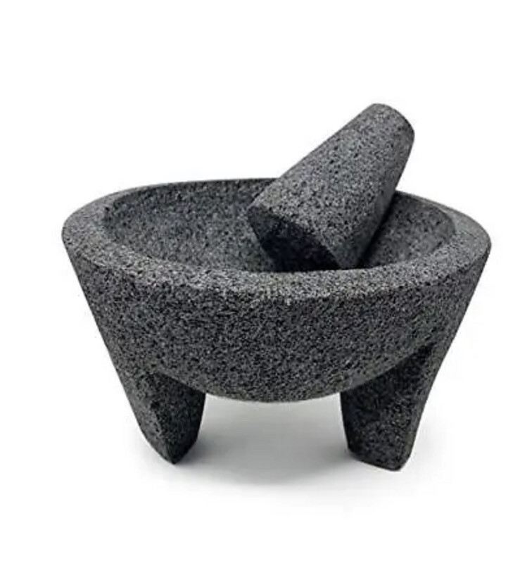 9 inch Molcajete Mortar and Pestle Mexican Handmade with Quality Lava