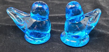 2 Vintage Ron Ray Blue Bird of Happiness Art Glass 1991 Ron Ray Signed