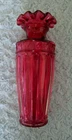 Fenton Arched Column Vase Cranberry Glass with Petticoat Rim EUC