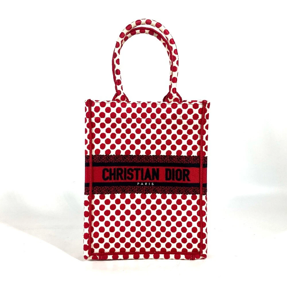 Sac à main fourre tout Dior DIORAMOUR CHRISTIAN DIOR Amour livre vertical à pois
