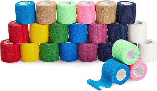 24 Pack Self Adhesive Bandage Wrap, Cohesive Medical Tape (2 in X 5 Yards)