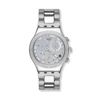 Swatch Swiss Oblique End Silver YCS549G Chronograph Silver  display picture 3