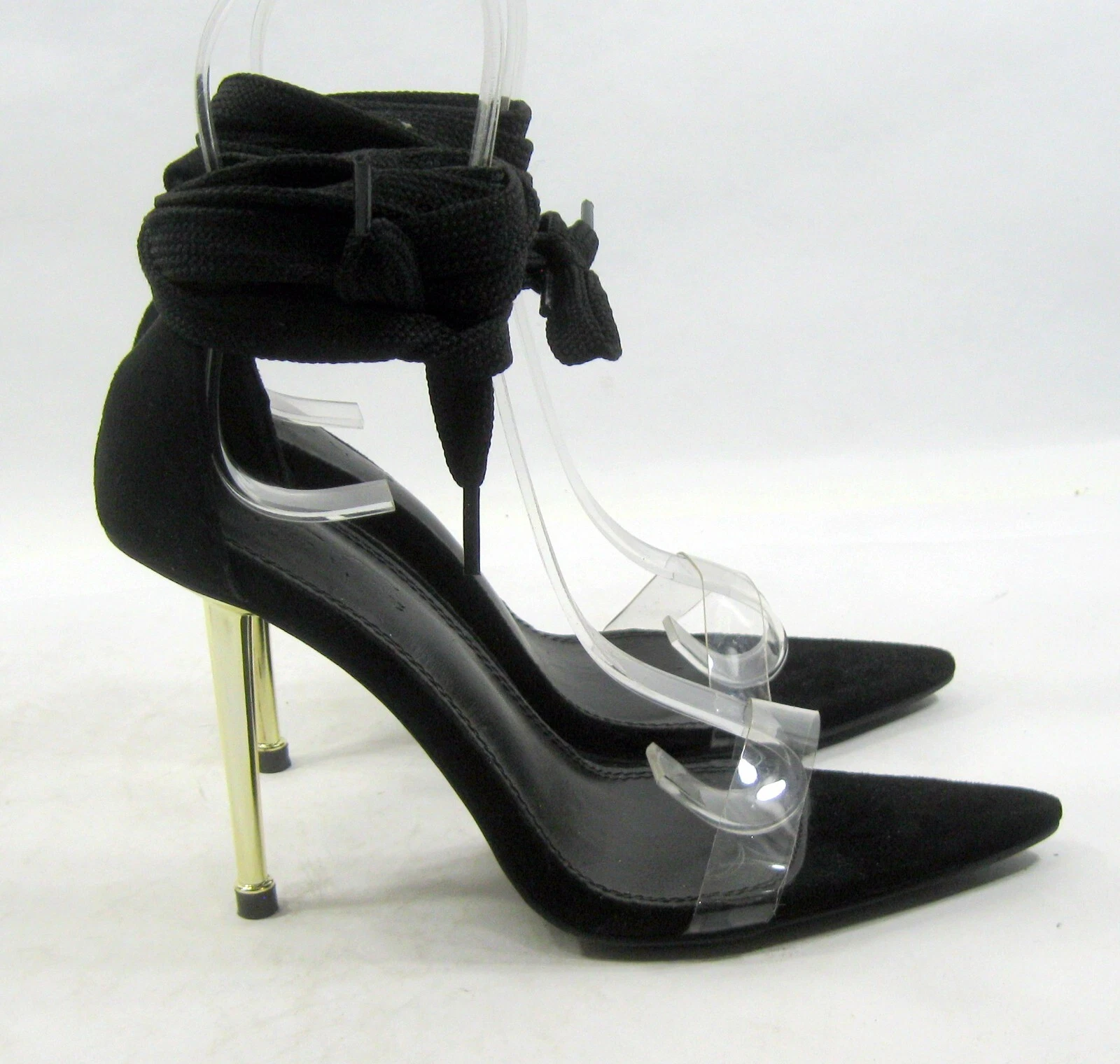 VIGO DIOR noir 4 pouces talon aiguille haut ouvert bout pointu chaussures femmes taille 6,5