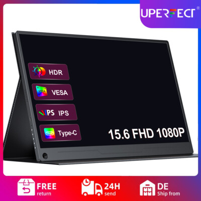 UPERFECT Tragbarer Monitor 15,6 Zoll Mobiler Monitore 1080P Display USB C HDMI A