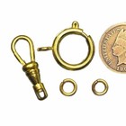 1 set Gold Tone Spring Ring & Swivel Clip w Jump Rings. Clasps. — photo 1