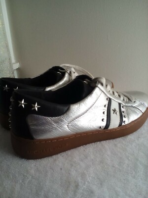 michael kors female shoes silver black and brown