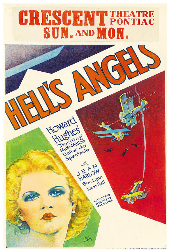 Hell's Angels - Jean Harlow - Howard Hughes - 1930 - Movie Poster