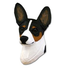 Rat Terrier Head Plaque Figurine Tri