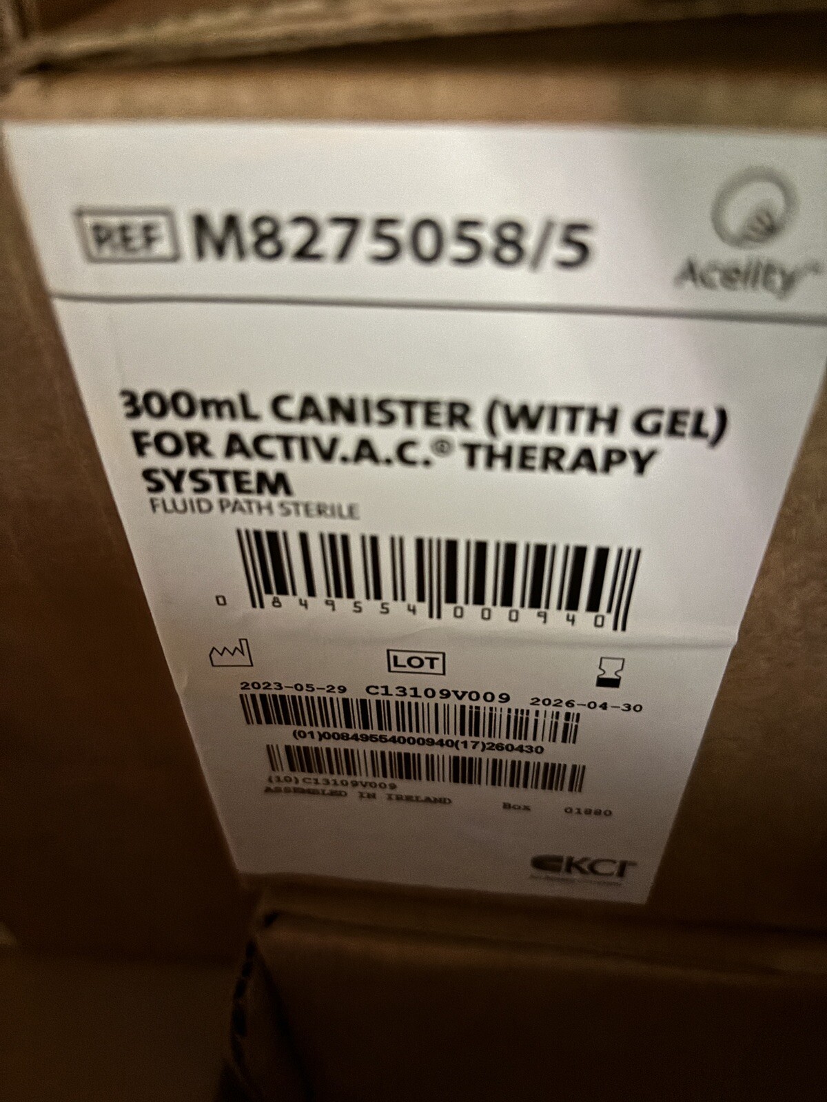 5 Pack Box KCI 300mL Canister (with Gel) For ActiV.A.C. Wound Vac EXP