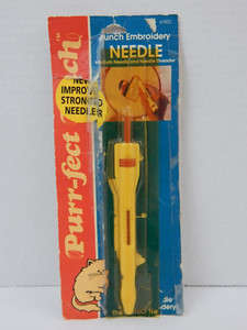 Vintage * Purr-Fetch Punch Embroidery Needle ~ Opened Package