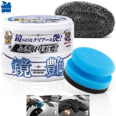 Autowachs Handpolierschwamm Mikrofasertuch Soft99 Mirror Shine Wax Light